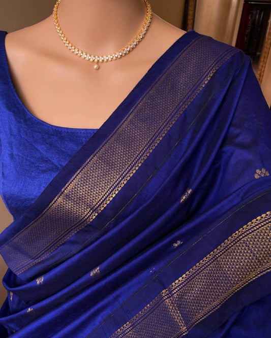 PEPSI BLUE COTTON SILK SAREE